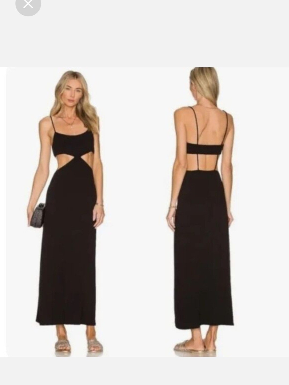 FREE PEOPLE BEACH Black Cutout Maxi Dress with Strappy Back